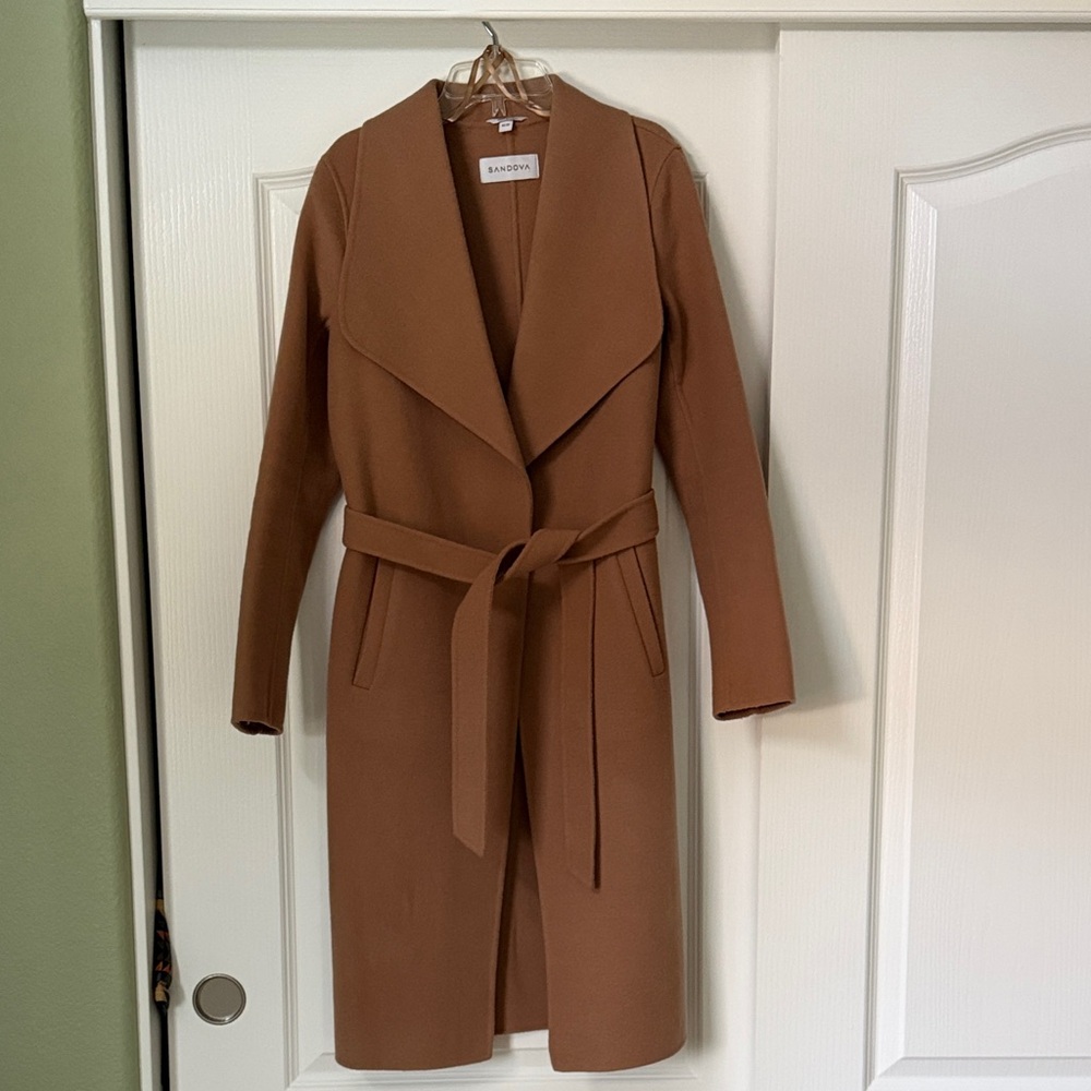 Sandova Tan Wool Trench Coat
